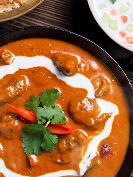 Butter chicken in creamy tomato gravy with cilantro